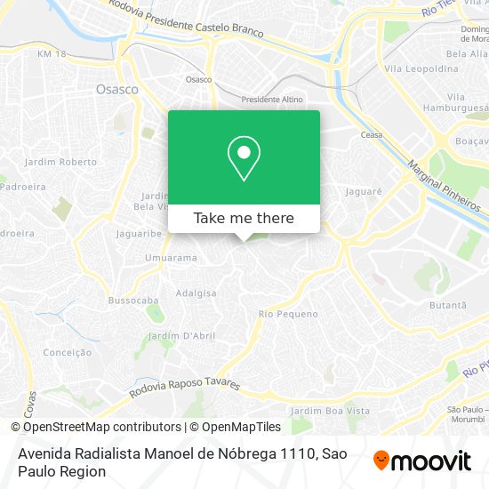 Avenida Radialista Manoel de Nóbrega 1110 map