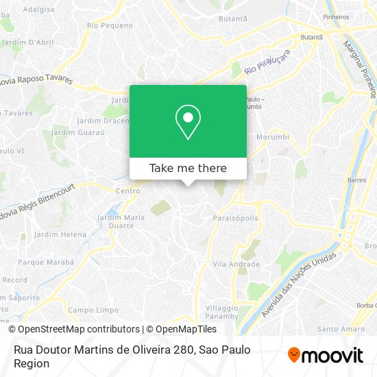 Mapa Rua Doutor Martins de Oliveira 280