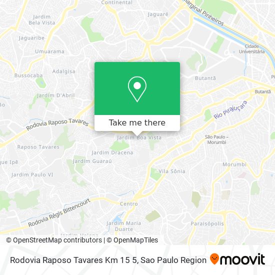 Mapa Rodovia Raposo Tavares  Km 15 5