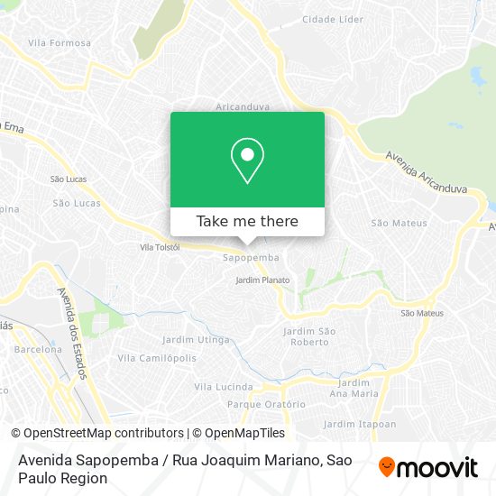 Avenida Sapopemba / Rua Joaquim Mariano map