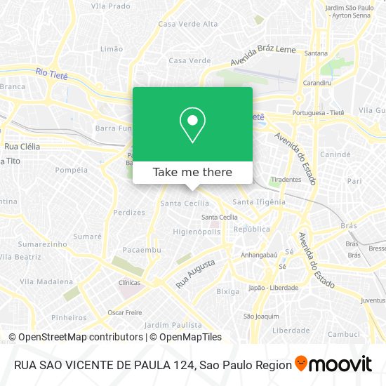 RUA SAO VICENTE DE PAULA 124 map