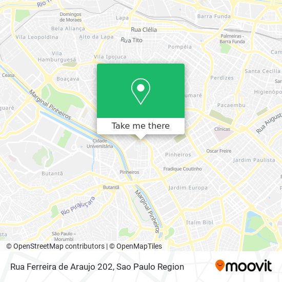 Mapa Rua Ferreira de Araujo 202