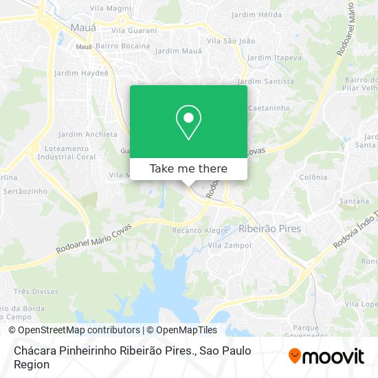 Chácara Pinheirinho Ribeirão Pires. map