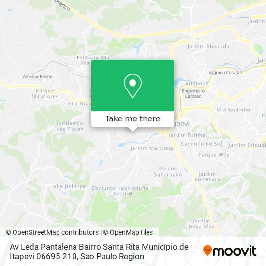 Mapa Av  Leda Pantalena    Bairro Santa Rita Município de Itapevi  06695 210