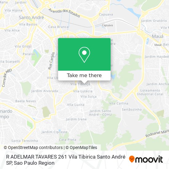 R ADELMAR TAVARES  261   Vila Tibirica   Santo André   SP map