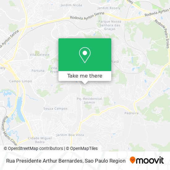 Mapa Rua Presidente Arthur Bernardes