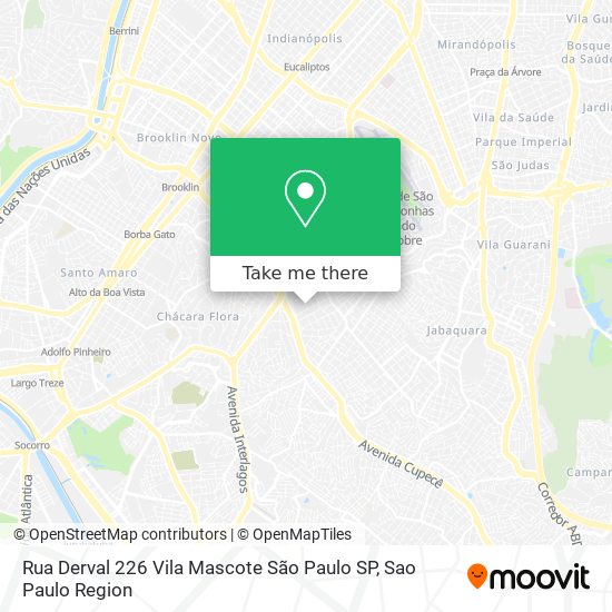 Mapa Rua Derval  226   Vila Mascote   São Paulo   SP