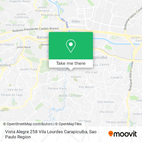 Mapa Vista Alegre  258   Vila Lourdes  Carapicuíba