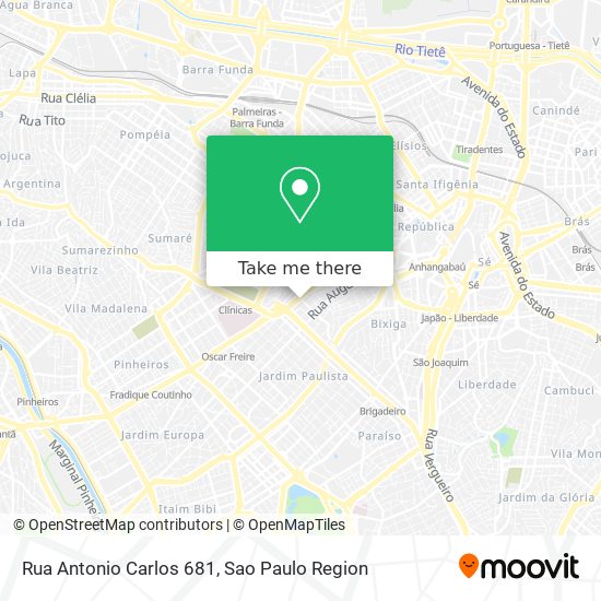 Mapa Rua Antonio Carlos 681