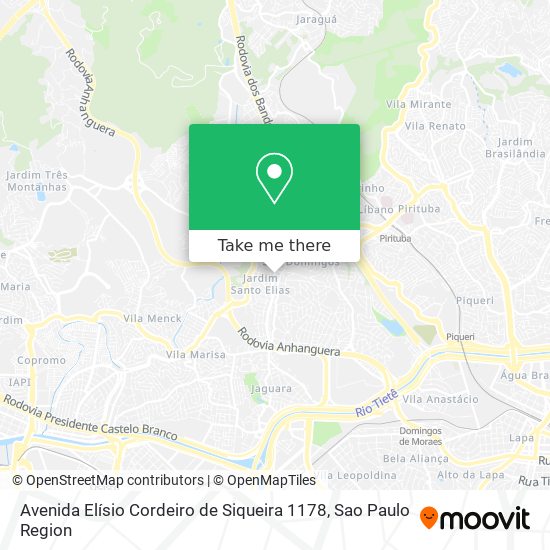 Avenida Elísio Cordeiro de Siqueira 1178 map