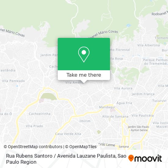 Mapa Rua Rubens Santoro / Avenida Lauzane Paulista