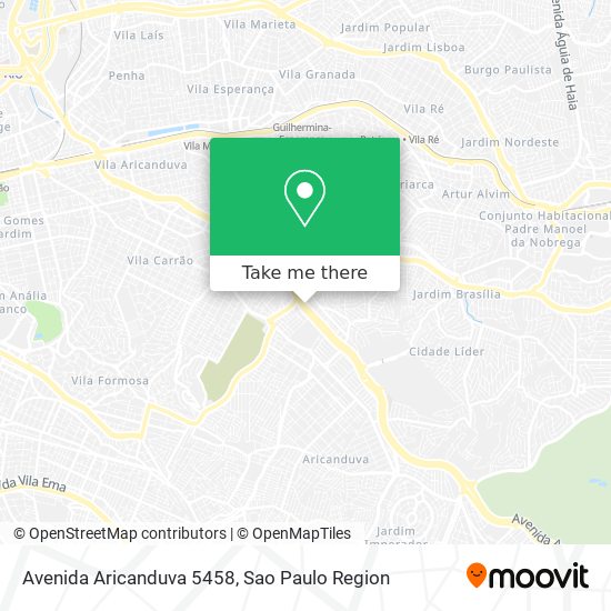 Mapa Avenida Aricanduva 5458