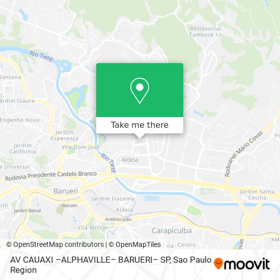 AV  CAUAXI –ALPHAVILLE– BARUERI– SP map