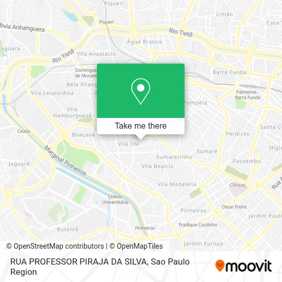 RUA PROFESSOR PIRAJA DA SILVA map
