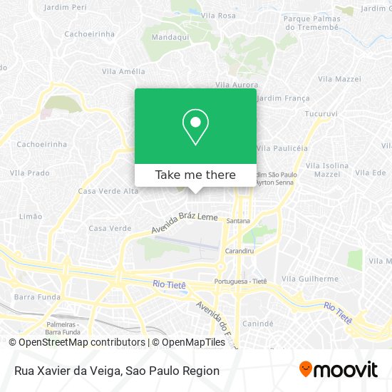 Mapa Rua Xavier da Veiga