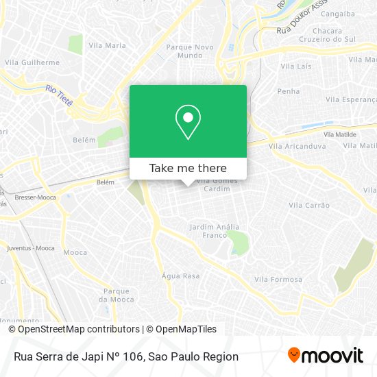 Rua Serra de Japi Nº 106 map