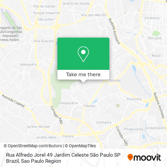 Mapa Rua Alfredo Jorel  49  Jardim Celeste  São Paulo   SP  Brazil