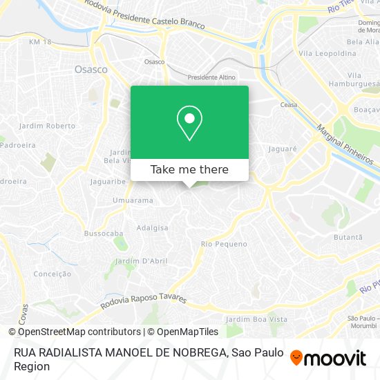 RUA RADIALISTA MANOEL DE NOBREGA map
