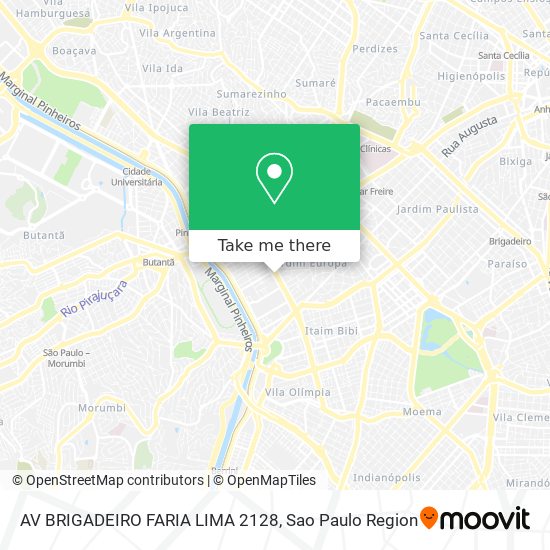 Mapa AV BRIGADEIRO FARIA LIMA 2128