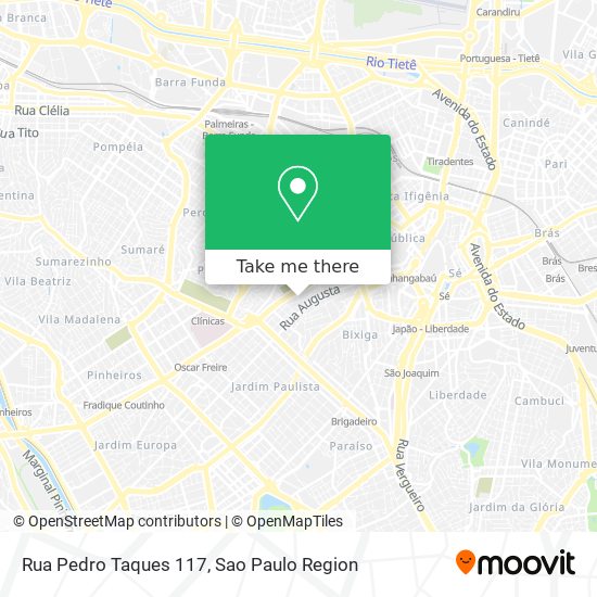 Mapa Rua Pedro Taques 117