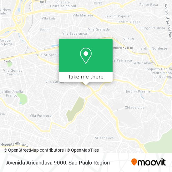 Avenida Aricanduva 9000 map