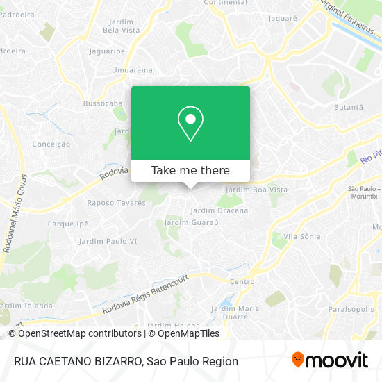 Mapa RUA CAETANO BIZARRO