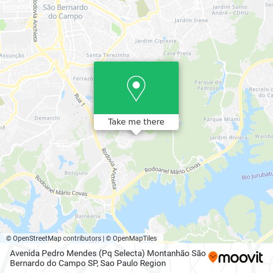 Avenida Pedro Mendes (Pq  Selecta)  Montanhão  São Bernardo do Campo   SP map