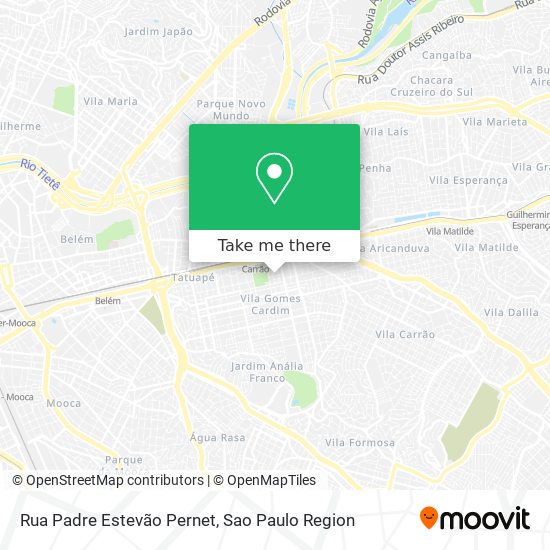 Mapa Rua Padre Estevão Pernet