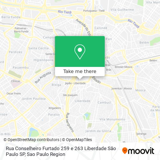 Mapa Rua Conselheiro Furtado  259 e 263   Liberdade   São Paulo   SP