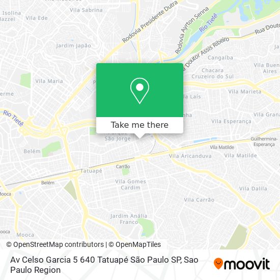 Av  Celso Garcia  5 640   Tatuapé   São Paulo   SP map