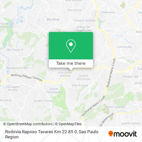 Mapa Rodovia Raposo Tavares  Km 22 85 0