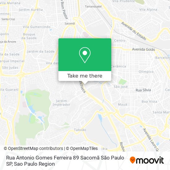 Mapa Rua Antonio Gomes Ferreira  89   Sacomã São Paulo SP
