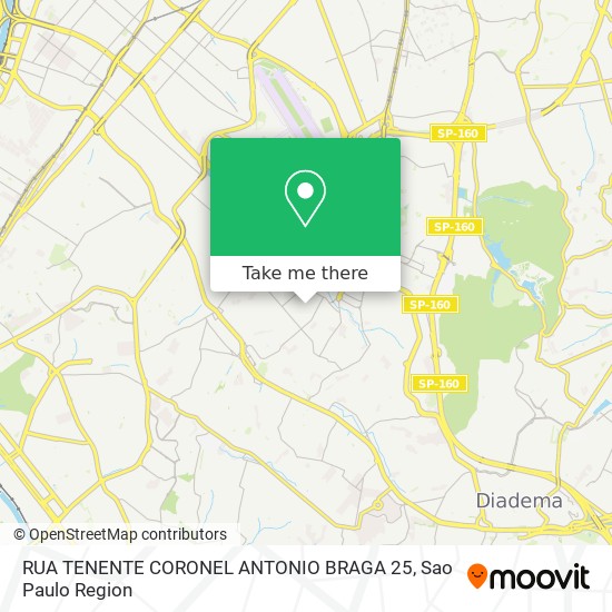 RUA TENENTE CORONEL ANTONIO BRAGA 25 map