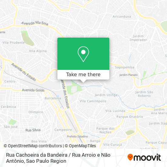 Rua Cachoeira da Bandeira / Rua Arroio e Não Antônio map