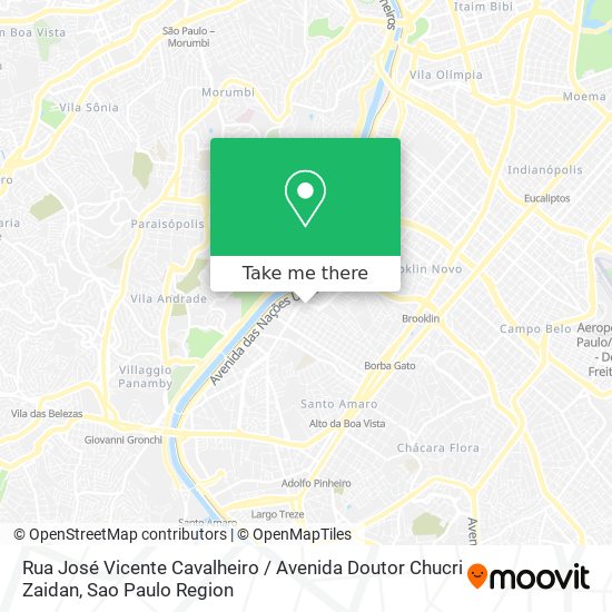 Rua José Vicente Cavalheiro / Avenida Doutor Chucri Zaidan map