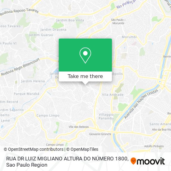 RUA DR  LUIZ MIGLIANO    ALTURA DO NÚMERO 1800 map