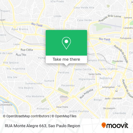 Mapa RUA Monte Alegre 663