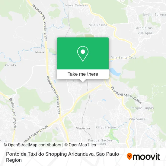 Ponto de Táxi do Shopping Aricanduva map