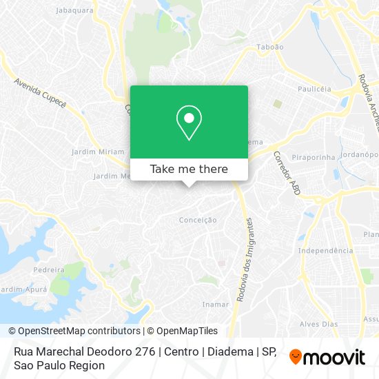 Mapa Rua Marechal Deodoro  276 | Centro | Diadema | SP