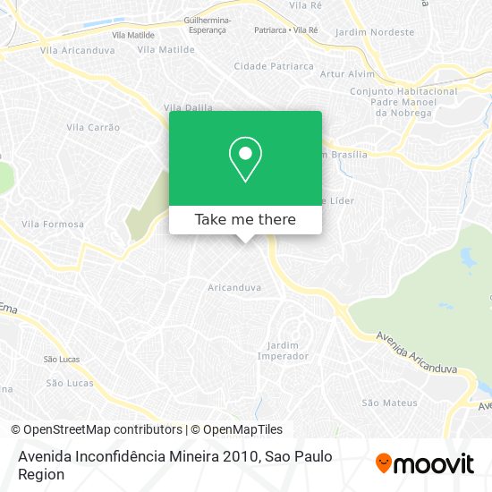 Mapa Avenida Inconfidência Mineira 2010