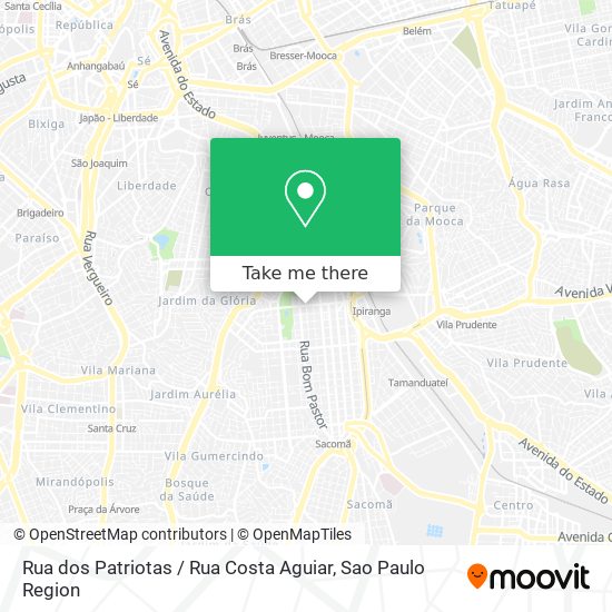 Mapa Rua dos Patriotas / Rua Costa Aguiar
