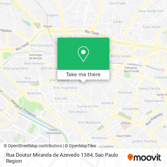 Rua Doutor Miranda de Azevedo 1384 map