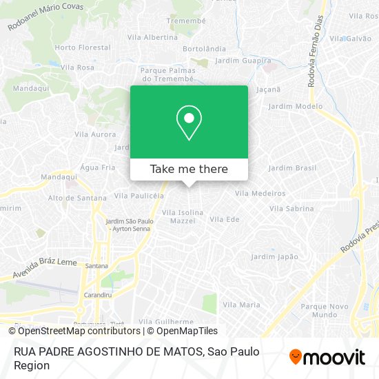 Mapa RUA PADRE AGOSTINHO DE MATOS