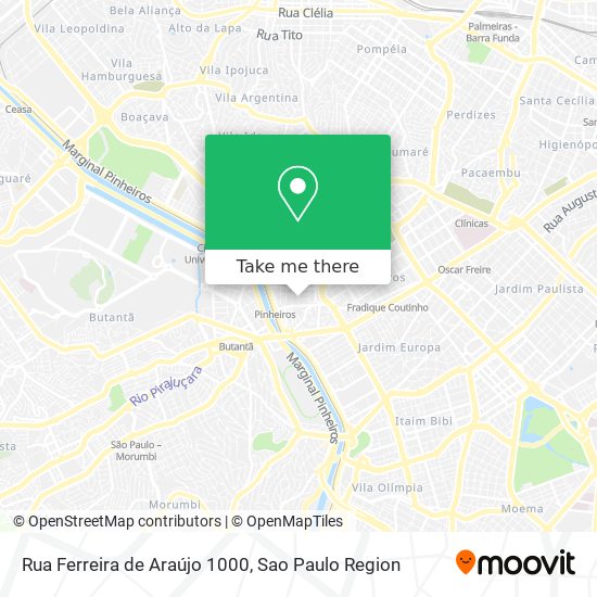 Mapa Rua Ferreira de Araújo 1000