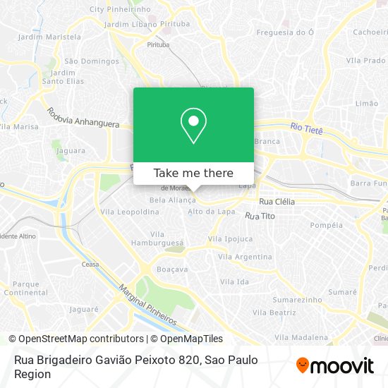 Mapa Rua Brigadeiro Gavião Peixoto  820