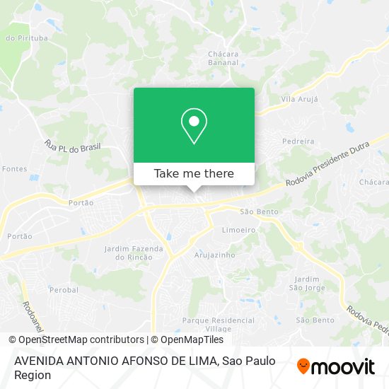 Mapa AVENIDA ANTONIO AFONSO DE LIMA