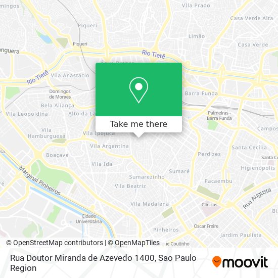 Mapa Rua Doutor Miranda de Azevedo 1400