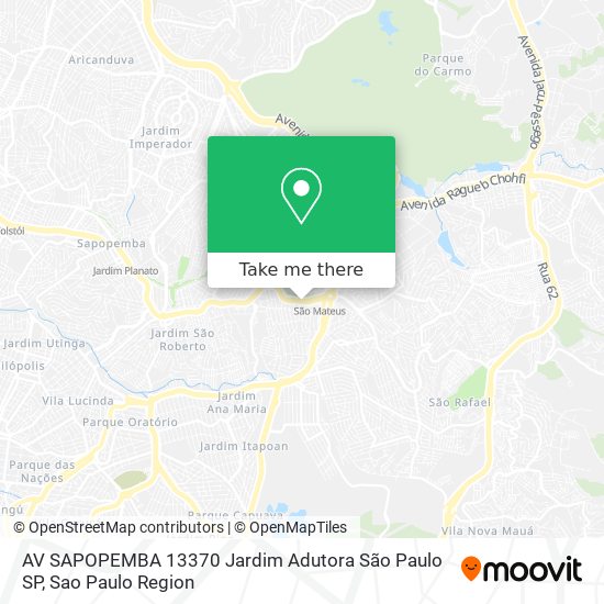 Mapa AV  SAPOPEMBA  13370   Jardim Adutora   São Paulo   SP