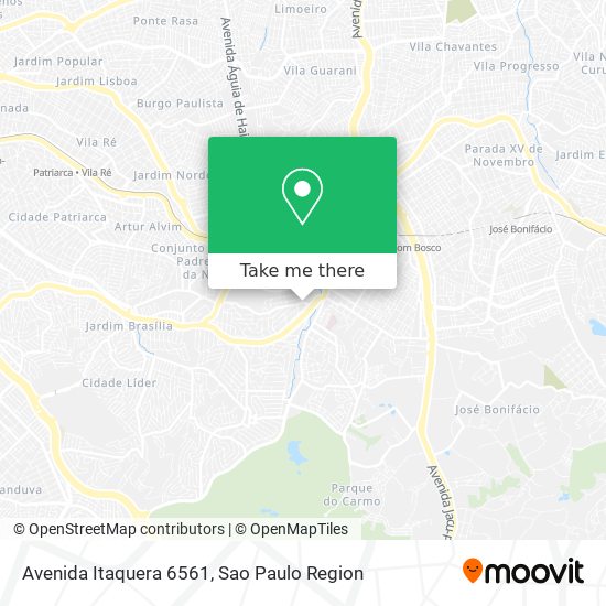 Mapa Avenida Itaquera 6561