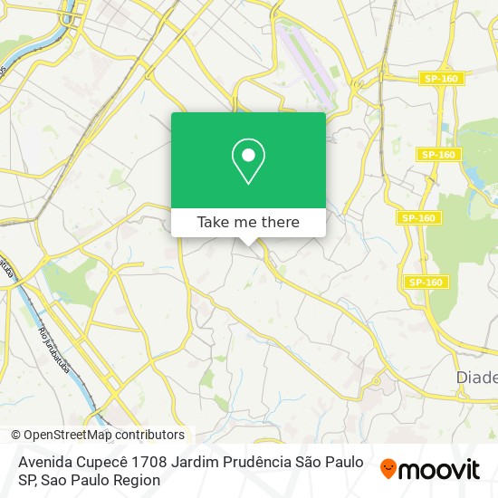 Mapa Avenida Cupecê  1708 Jardim Prudência  São Paulo   SP